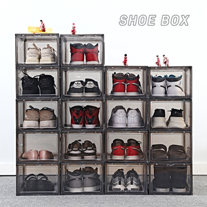 透明鞋盒磁吸AJ球鞋展示收纳亚克力收纳盒子硬塑料鞋盒家用宿舍