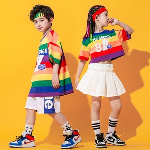 儿童街舞潮服嘻哈服装幼儿园舞蹈服小学生啦啦队演出服夏季运动会