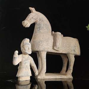 【伍】仿古陶器马摆件汉代陶马中式古典艺术品摆件工艺品