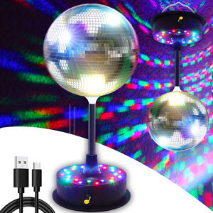 镜面反光迪斯科旋转灯球玻璃反射魔球可调转速disco氛围舞台灯