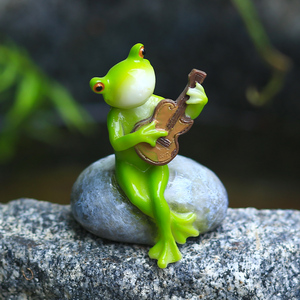 创意青蛙摆件治愈系可爱动物微景观盆景装饰花园杂货树脂工艺礼品