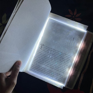 得力新款LED书本阅读bookligh透明平板读书灯学生夜灯便携台灯便