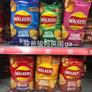 现货  英国原装Walkers Crisps薯片Salt Vinegar盐醋 6*25g