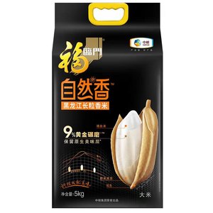 福临门自然香黑龙江长粒香米5kg 东北大米粳米9%黄金碾磨中粮出品