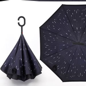 新向雨伞反转遮挡个性便携下雨收自动伞加固两用专Y用男女新款。