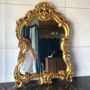 欧式复古镜子防水浴室镜装饰梳妆镜化妆镜卫生间镜卫浴壁挂镜大号