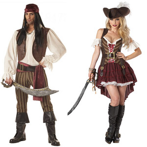 万圣节化妆舞会情侣男女海盗服cos装扮 加勒比海盗水手船长服装