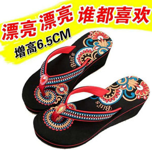 正品凉鞋越南平仙人字拖女夏季坡跟增高防滑女士夹脚拖鞋沙滩鞋