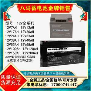 PALMA八马蓄电池PM100-12消防UPS通讯12V17A24A38A65A100AH直流屏