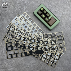 左移64定位板机械键盘客制化PC黄铜POM碳纤维玻纤FR4定位板