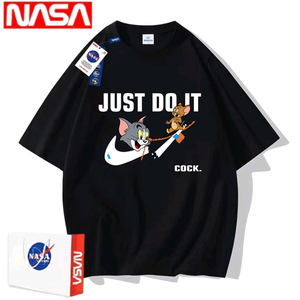 NASA联名耐克Nike7夏季短袖t恤男纯棉情侣时尚猫和老鼠圆领上衣女