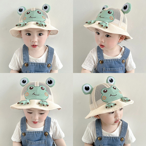 婴儿帽子夏季儿童遮阳帽太阳帽中大童防晒帽可爱男女童宝宝渔夫帽
