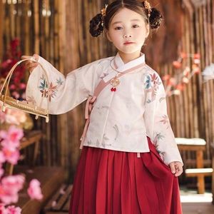 六一儿童汉服女宝宝明制幼儿园女童长袖套装中国风春季小孩表演