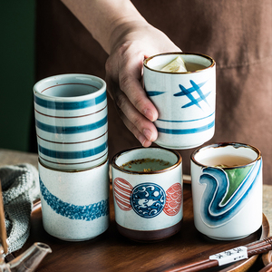 手绘茶杯陶瓷单个小茶杯日本茶具主人杯纯手工工夫茶杯子餐厅水杯