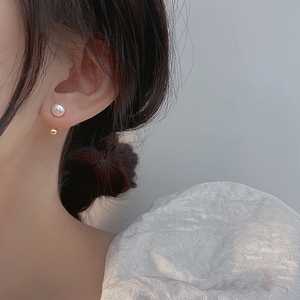 925银珍珠耳环女2024年新款潮复古法式轻奢高级小众设计纯银耳钩