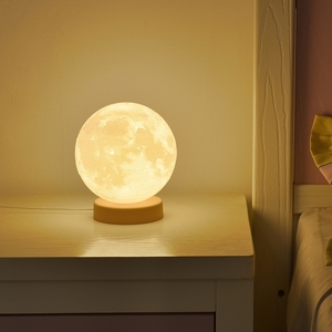 小夜灯USB充电小台灯个性创意月球装饰灯温馨卧室床头灯中山灯具