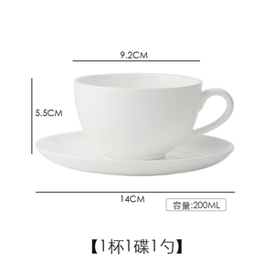 白色简约骨瓷精致咖啡杯碟套装欧式小奢华家用陶瓷英式红茶杯茶杯