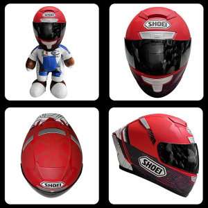 Shoei x14玩具 经典蚂蚁AGV熊摩托车挂件头盔熊玩偶小熊公仔装饰