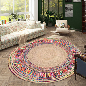 客厅地毯美式复古椭圆形中古试衣镜异域民族风卧室床边椅子地垫