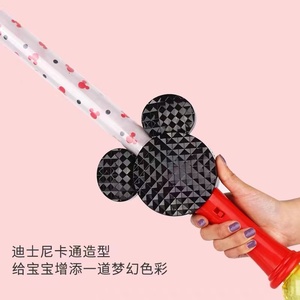 迪士尼泡泡机儿童手持米奇电动泡泡棒男女孩仙女魔法棒网红发光剑