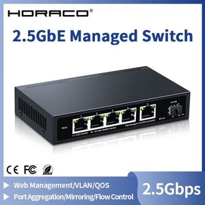 HORACO 2.5GbE Managed Switch 5 Port 2500Mbps Network 10G SFP