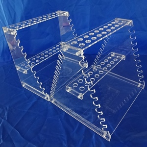 亚克力多功能梯形吸管架 有机玻璃单双面移液管架 耐酸碱移液管架
