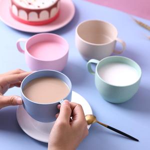 牛奶杯家用环保小麦秸秆早餐杯便携燕麦片咖啡杯奶茶杯塑料喝水杯