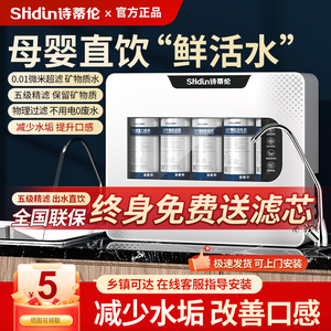 诗蒂伦净水器水过滤器家用自来水净化直饮五级超滤厨房壁挂净水机