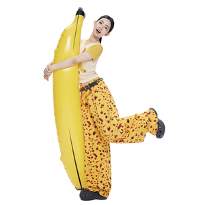 Oinkoink 原创设计 黄色烂香蕉裤女工装宽松阔腿直筒休闲长裤子