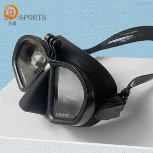 成人低容量面罩型潜水面罩通气管套装带相机支架