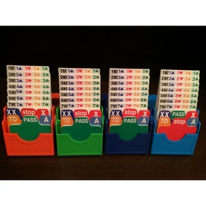 桥牌用叫牌盒卡 4个一套 叫牌卡牌器塑料竖式 专业叫牌盒纸质卡片