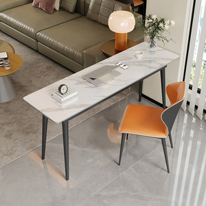 格百居意式岩板吧台桌长条桌小户型家用客厅沙发边隔断40cm窄书桌