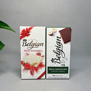 临期特价 比利时白丽人草莓颗粒白巧克力/榛仁脆牛奶100g休闲零食