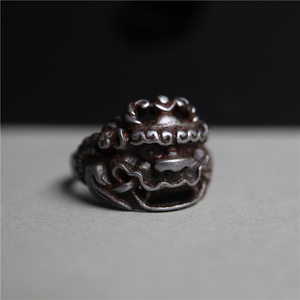 藏式民族风戒指男精品铁尾戒圈环饰复古工艺精手工制作设计款指环