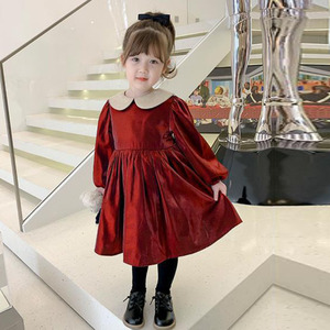 Dress for girls fashion sweet Duan Guang noodle plus velvet