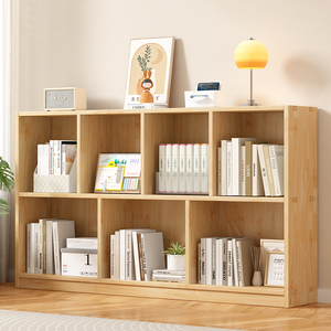 实木儿童书架书柜一体靠墙落地客厅置物架家用自由组合展示格子柜