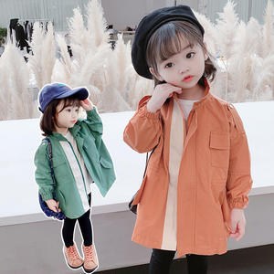 中国2020女宝宝春秋款儿童韩版织带风衣女孩秋装外套女童洋气上衣