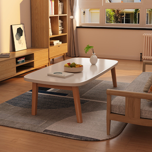 可折叠桌子家用餐桌茶几两用小户型出租屋吃饭桌长方形简易小木桌
