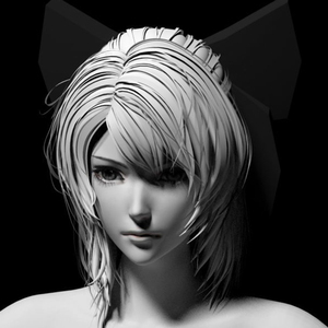 MB格式maya日本动漫女人美女头像人物角色白膜CG模型3D文件