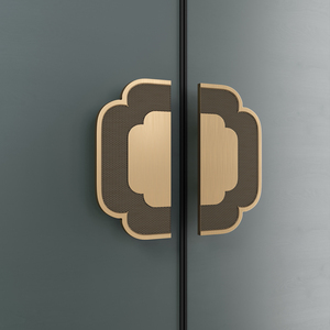 原创木门拉手海棠角创意扶手新中式包厢门把手现代简约玻璃门拉手