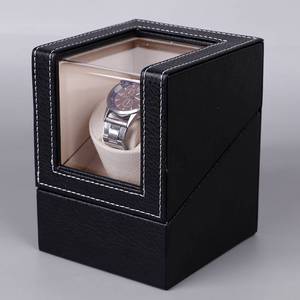 檀韵致远檀木纹高端烤漆自动上链摇表器马达盒旋转珠宝手表包装盒