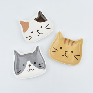 日式陶瓷猫咪可爱点心碟零食瓜果小碟创意猫脸碟家用骨头碟吐盘子
