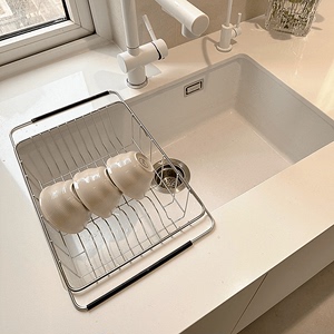 不锈钢厨房水槽池碗碟盘筷沥水架洗碗池多功能收纳置物架2024新款