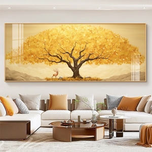 发财树装饰画客厅高档黄金大树沙发背景墙壁画现代简约办公室挂画