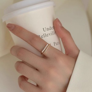 时尚个性珍珠戒指女生冷淡风简约百搭食指环精致小巧高级感手饰品
