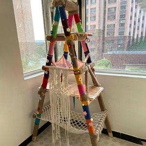 猫爬架diy麻绳彩色多巴胺装饰猫抓板配件手工创意水木架自制材料