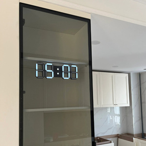 电子镂空钟客厅led挂墙亮灯家庭用大显示屏数显时钟创意数字立体