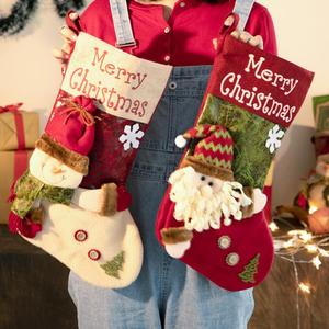 圣诞袜子礼物袋大号儿童圣诞袜挂件装饰圣诞节老人礼品袋糖果袋子