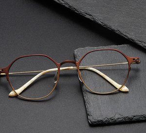 纯钛镜架多边形眼镜框男front202316高品质近视光学眼镜女