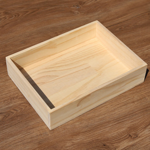 木盒子家用桌面整理炒货收纳盒零食储物箱方盒带盖无盖定制小木箱
